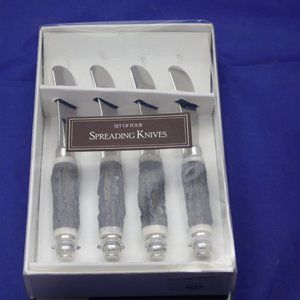 Set of 4 Zodax Wood-like Handled Spreading Knives